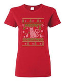 Ladies Meowy Cat Animals Kitten Pet Ugly Christmas DT T-Shirt Tee
