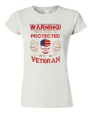 Junior Warning This Girl Is Protected By A Veteran Daughter Funny DT T-Shirt Tee