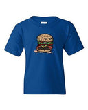 Too Cute To Eat Bacon Cheeseburger Sandwich Novelty DT Youth Kids T-Shirt Tee