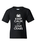 Keep Calm And Love Crabs Food Sea Ocean Animal Lover Youth Kids T-Shirt Tee