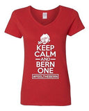 V-Neck Ladies Keep Calm And Bern One Feel The Bern President Support T-Shirt Tee