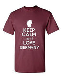 Keep Calm And Love Germany Country Novelty Statement Graphic Adult T-Shirt Tee