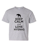 Keep Calm And Love Hyenas Canine Wild Safari Animal Lover Youth Kids T-Shirt Tee