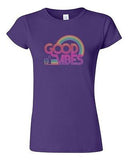 Junior Good Vibes 70's Thumbs Up Rainbow BeanePod Artworks Funny DT T-Shirt Tee