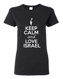 Ladies Keep Calm And Love Israel Country People Nation Patriotic T-Shirt Tee