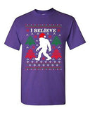 I Believe Sasquatch Big Foot Ugly Christmas Funny Humor DT Adult T-Shirt Tee