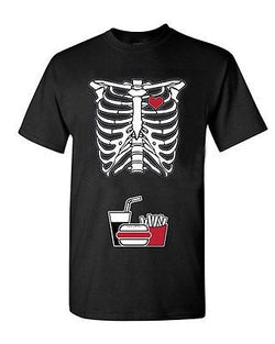 Skeleton Junk Food Fast Food Restaurant Gift Novelty DT Adult T-Shirt Tee