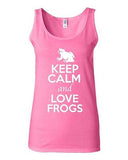 Junior Keep Calm And Love Frogs Toads Bullfrog Animal Lover Sleeveless Tank Tops