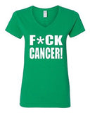 V-Neck Ladies Fck Cancer Sucks Survivor Fight Awareness Funny T-Shirt Tee