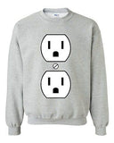 Plug Outlet Face Party Costume Funny Humor DT Novelty Crewneck Sweatshirt