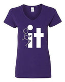 V-Neck Ladies Fck It Screw It Who Cares YOLO Funny Humor T-Shirt Tee