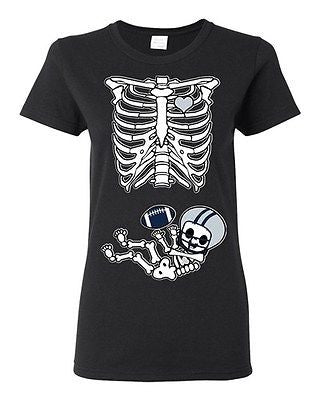 Baby Skeleton Dallas Football Ladies DT T-Shirt Tee