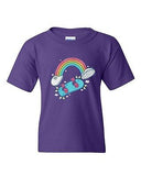 Radbow Rainbow Skateboard BeanePod Artworks Art Funny Youth Kids T-Shirt Tee