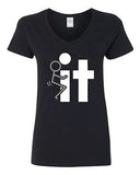 V-Neck Ladies Fck It Screw It Who Cares YOLO Funny Humor T-Shirt Tee