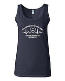 Junior Cute Enough To Stop Your Heart Heartbeat Graphic Humor Novelty Tank Top