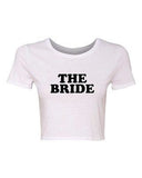 Crop Top Ladies The Bride Wedding Groom Husband Wife Ring Funny T-Shirt Tee