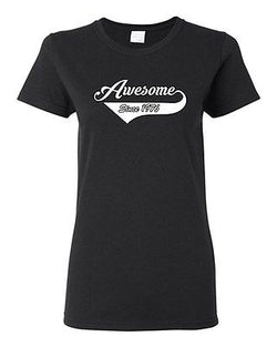 Ladies Awesome Since 1976 With Tail Happy Birthday Gift Funny DT T-Shirt Tee