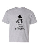 Keep Calm And Love Ethiopia Country Patriotic Novelty Youth Kids T-Shirt Tee