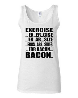 Junior Exercise Eggs Are Sides For Bacon Breakfast Graphic Humor Tank Top