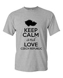 Keep Calm And Love Czech Republic Novelty Statement Graphic Adult T-Shirt Tee