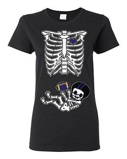 Baby Skeleton Baltimore Football Ladies DT T-Shirt Tee