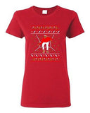 Ladies Bling Santa Sweater Music Cellphone Ugly Christmas Funny DT T-Shirt Tee