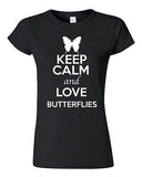 Junior Keep Calm And Love Butterflies Insects Animal Lover Humor T-Shirt Tee