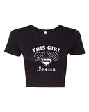 Crop Top Ladies This Girl Loves Jesus God Religion I Love Jesus T-Shirt Tee