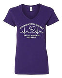 V-Neck Ladies Cute Enough To Stop Your Heart Skilled Enough Funny T-Shirt Tee