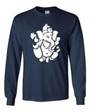 Long Sleeve Adult T-Shirt Jai Ganesh OM Aum Hindu Ganesha Religion Goddess God