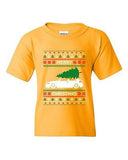 Merry Christmas Ugly Xmas Car Tree Funny Humor DT Youth Kids T-Shirt Tee