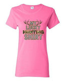 Ladies My Lucky Hunting Shirts Deer Hunt Camouflage Camo Funny DT T-Shirt Tee