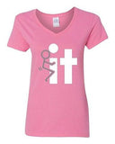 V-Neck Ladies Fck It Screw It Who Cares YOLO Funny Humor T-Shirt Tee