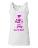 Junior Keep Calm And Love Cambodia Country Nation Patriotic Sleeveless Tank Top