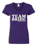 V-Neck Ladies Team Bride Groom Ring Wedding Bridal Party Funny T-Shirt Tee