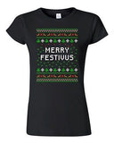 Junior Merry Festivus Holiday Ugly Christmas Season Parody Funny DT T-Shirt Tee