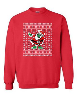 Dabbing Santa Dab Ugly Christmas Football Sports Funny DT Crewneck Sweatshirt