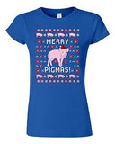 Junior Merry Pigmas Pig Pet Ugly Christmas Hat Gift Funny Humor DT T-Shirt Tee