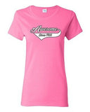 Ladies Awesome Since 1966 With Tail Happy Birthday Gift Funny DT T-Shirt Tee