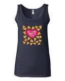 Junior Heart Pizza Lover I Love Pizza Food Cute Funny Humor Sleeveless Tank Tops