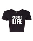 Crop Top Ladies Choose Life Wham 80's Cool Retro Funny Humor T-Shirt Tee