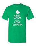 Keep Calm And Love Ethiopia Country Nation Patriotic Novelty Adult T-Shirt Tee