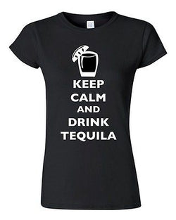 Junior Keep Calm And Drink Tequila Drunk Alcohol Drinks Funny DT T-Shirt Tee