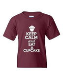 Keep Calm And Eat A Cupcake Sweet Pastry Novelty Youth Kids T-Shirt Tee