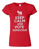 Junior Keep Calm And Vote Democrat Politics Novelty Statement T-Shirt Tee