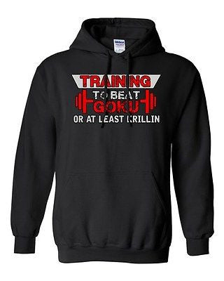 Training To Beat Goku Parody Anime Gym Workout Funny Parody DT Sweatshirt Hoodie