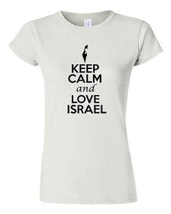 Junior Keep Calm And Love Israel Country Nation Patriotic Novelty T-Shirt Tee