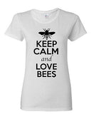Ladies Keep Calm And Love Bees Insects Honey Animal Lover Funny T-Shirt Tee