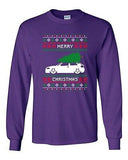 Long Sleeve Adult T-Shirt Merry Christmas Car Ugly Xmas Tree Funny Humor DT
