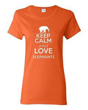 Ladies Keep Calm and Love Elephants Tusk Animal Lover Elephant Lover T-Shirt Tee
